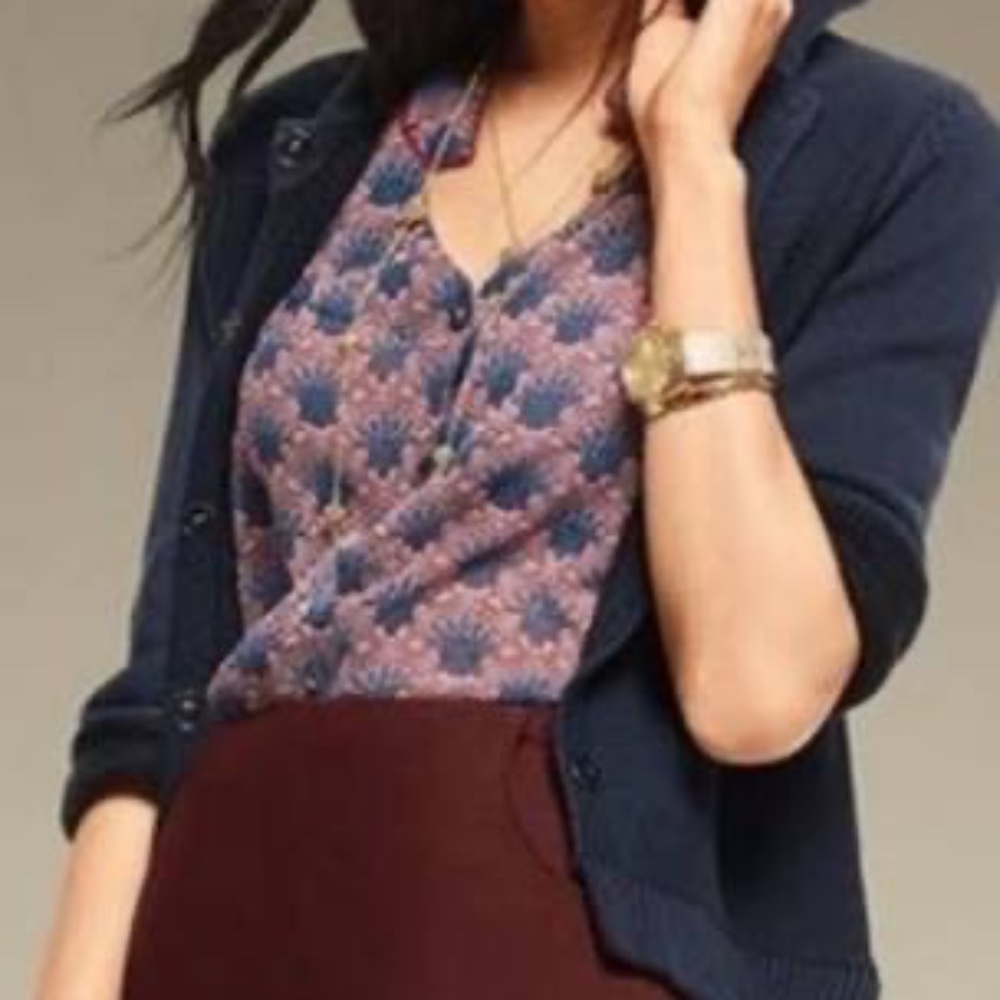 Navy Blue Button Down Cardigan - Cabi
